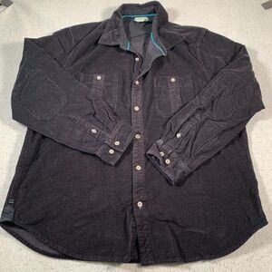 Carbon 2 Cobalt Corduroy Shirt Mens Large‎ Black Button Up Casual